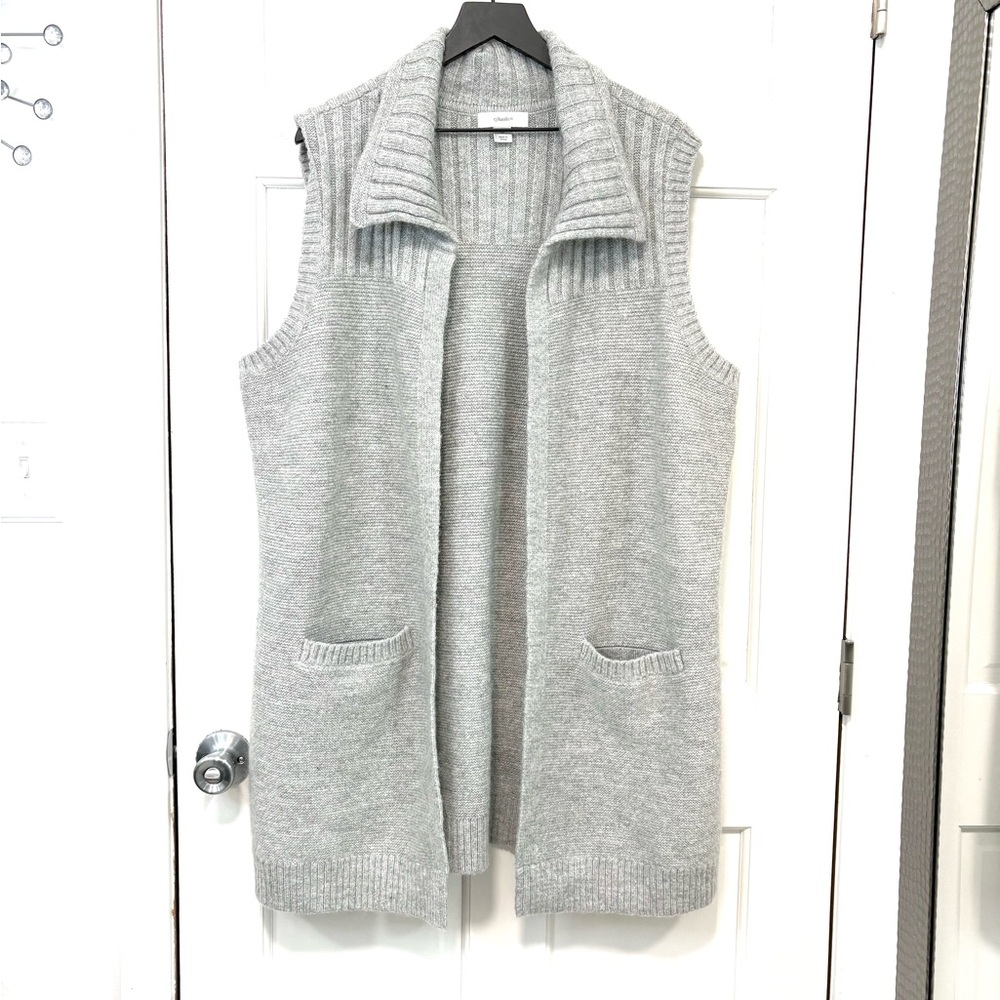 CJ Banks Gray Sleeveless Cardigan Sweater
   (Size-2X)  In perfect condition!!